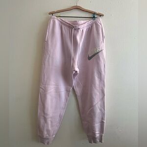 Nike Light Pink Joggers with Grey and White Logo
